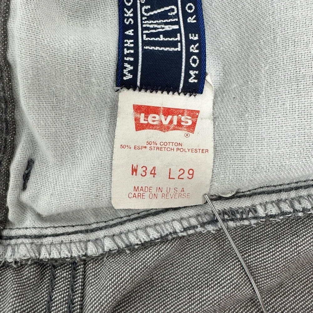 Vintage Men's 1989 Levi's 415 Jeans Gray Straight Leg Size 34x29 (Measure 34x27)